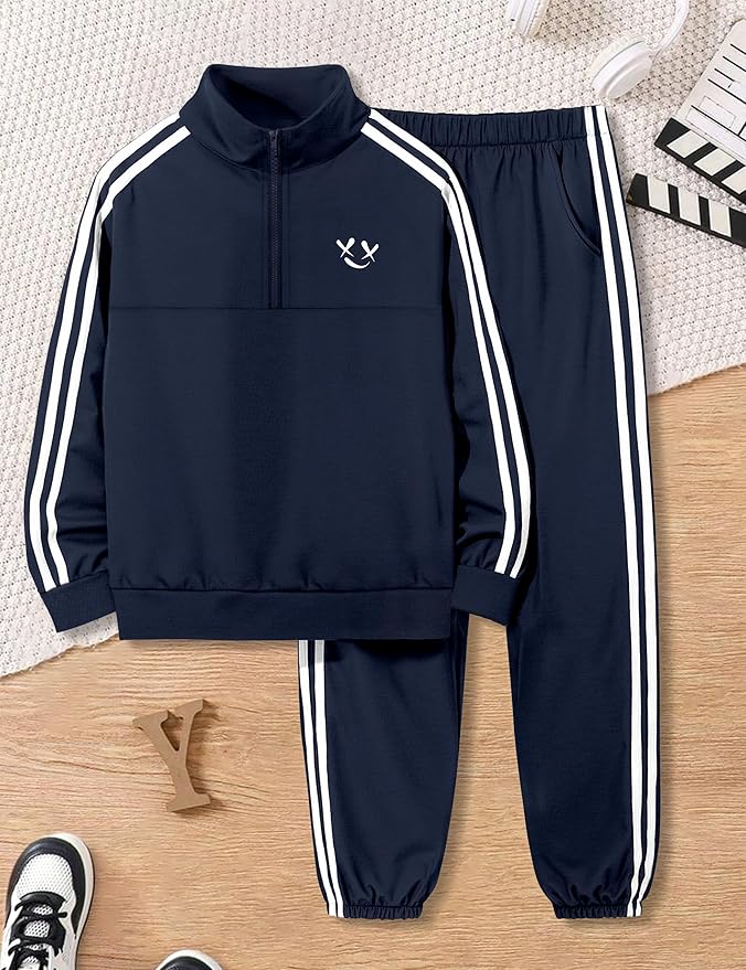 MIGU Boys Clothes for Boys Outfits Set Half-Zip Pullover Sweatshirt and Sweatpant 2pcs Boys Tracksuit