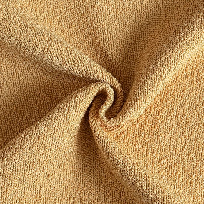 Foindtower Set of 2, Decorative Textured Boucle Throw Pillow Covers Accent Solid Pillow Cases Neutral Couch Cushion Case for Chair Sofa Bedroom Living Room Home Decor 26x26 Inch Light Yellow