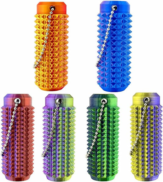 6pcs Little Ouchies Pain Stim Fidget Toy,Mini Pocket Spiky Grippie Stim Keychain Fidget Toys,Key Pendant with Pain Stimulation and Decompression Design for Adults,Novelty Stress Relief Gift for Friend