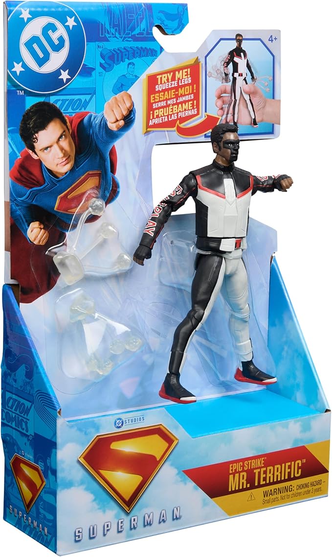 DC Comics, Superman, Mr. Terrific, Epic Strike Action Figure, 6-Inch Tall, Authentic Movie Styling, Includes 2 Accessories, Kids Toys for Boys and Girls Ages 4 and Up