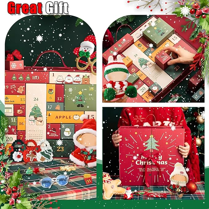 Designer Clothes for Dolls Accessories15cm /17cm Doll Clothing Set Replacement Pink Outfit 5Pcs Set (24-Day Advent Calendar Gift Box)