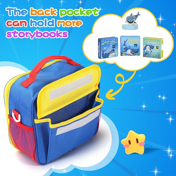 Storage Case for Little Tikes Story Dream Machine Books Starter Set, Toys Storage Holder Travel Case for Many Story Collection, Storytime/Little Golden Book Accessories, Blue, 8.6x8.2x5.5