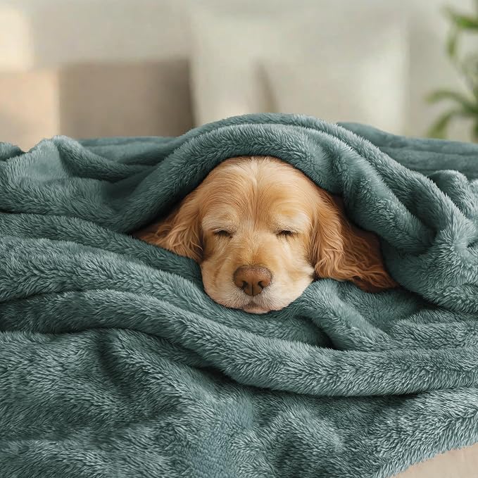Exclusivo Mezcla Fuzzy Plush Fleece Bed Blanket Twin XL Size, Celadon | 90x66 Inches, Super Soft and Cozy Bed Blanket, Fluffy Blanket for Bed, College Dorm Room Essentials, All Season