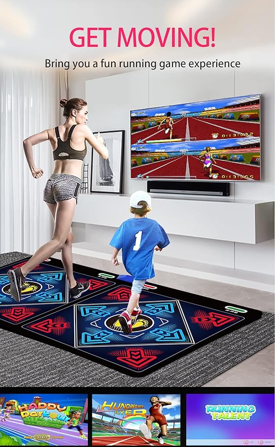 WuZhuangYuan Music Dance Mat for Kids & Adults,Ideal for Fitness Dance Games,64GB Memory Card,899 Games,75 Music Videos,650 Songs.for TV use,Made of Premium Flannel,a Luxurious Gift for Children