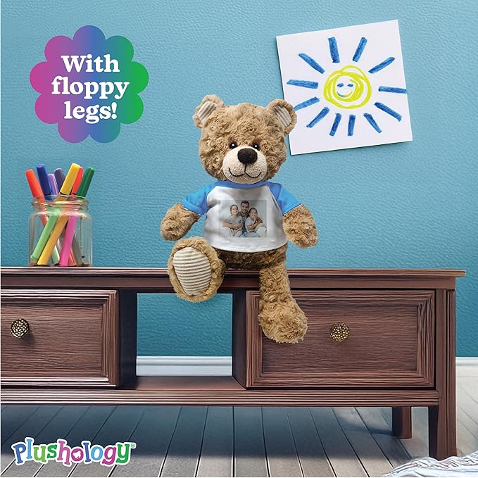 Personalized Plush Brown Bear for Happy Birthday, Anniversary, Get Well Soon, Thank You, I Love You, Promotional Product; Ultra Soft and Cuddly Brown Bear Plush for Kids 3+ to Adults; (9" Tall Seated)