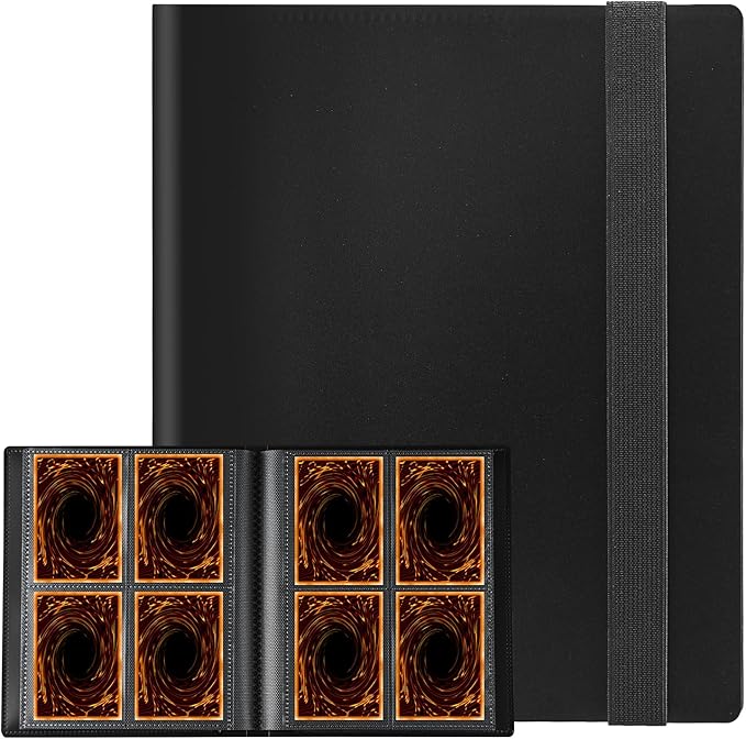 Card Binder, Upgraded 4 Pockets Trading Card Collection Binder for Cards, 160 Pockets Mini Card Book Holder Album - Black