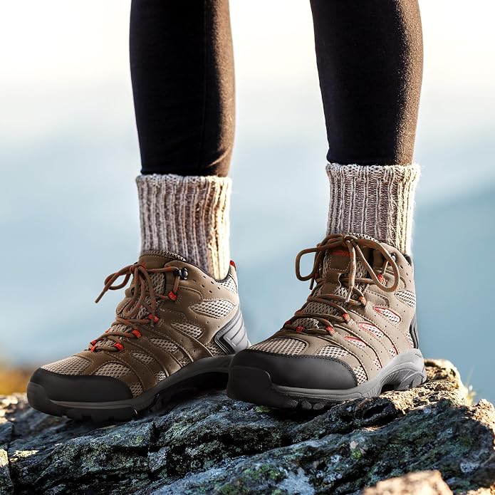 NORTIV 8 Women's Waterproof Hiking Boots Outdoor Ankle Trekking Mid Backpacking Mountaineering lightweight boots