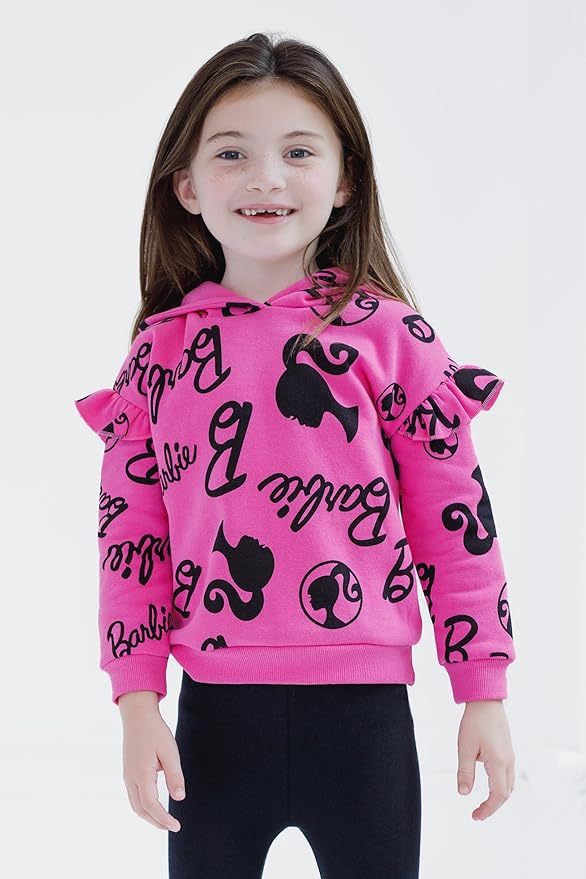 Barbie Girls Fleece Hoodie and Leggings Outfit Set Toddler to Big Kid Sizes (2T - 18-20)