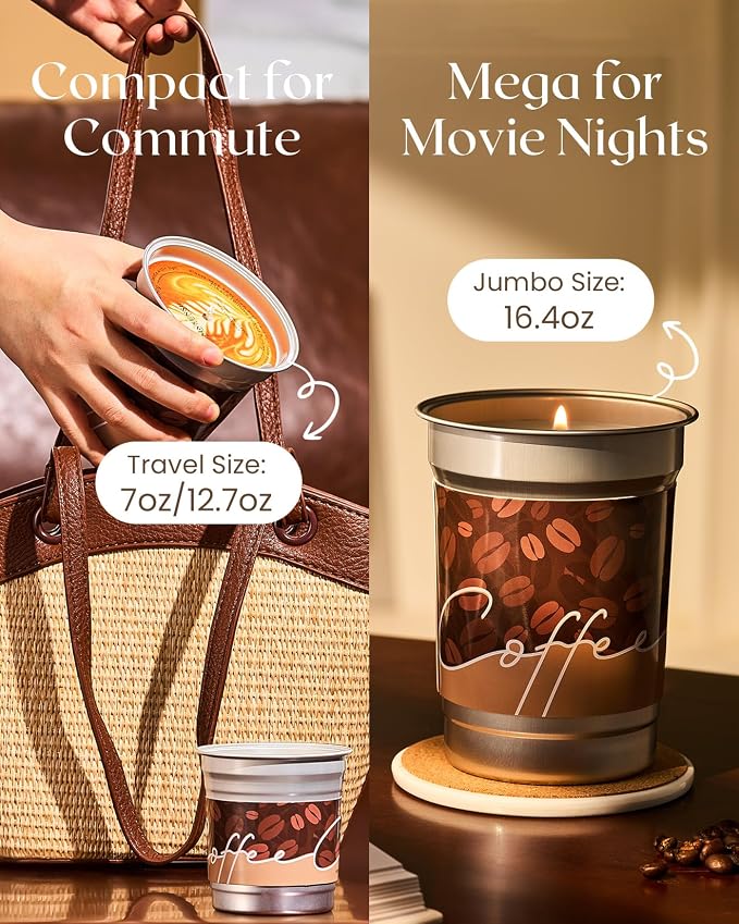 M&SENSE Iced Coffee Candle Summer Sea Salt Scented, Soy Wax 12.3oz | 75 Hours Long Lasting, Clean Burn, Stress Relief Aromatherapy, Gifts for Women Men