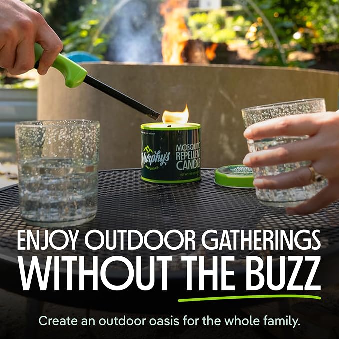 Murphy's Naturals Mosquito Bug Repellent Candles for Outdoor Patio, Citronella & Essential Oils, Soy/Beeswax Blend, 30-Hour Burn Time, 9 oz, 6-Pack