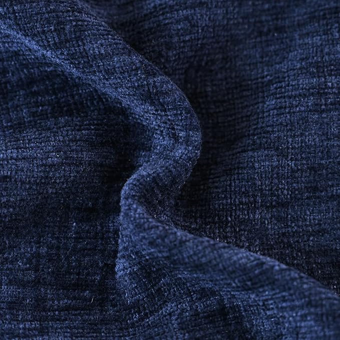 CaliTime Decorative Couch Throw Pillow Covers 26 X 16 Inches Navy Blue | Pack of 2, Cozy Chenille Cushion Cases for Sofa Bed Living Room Farmhouse Home