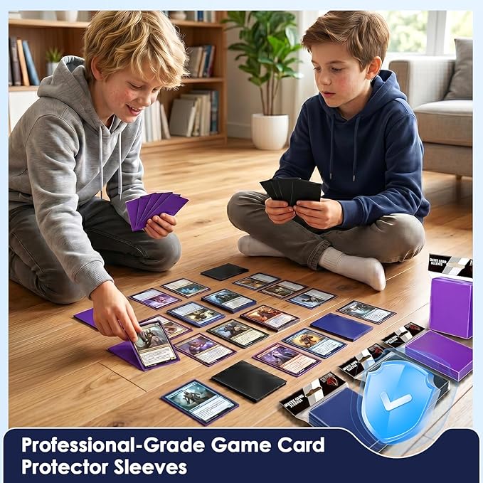 1000Pcs Trading Card Sleeves, 10 Colors Top Loading Sleeves for Standard Cards 2.5" X 3.5", Card Protector for Baseball Card,Sports Cards,Game Card,Business Cards