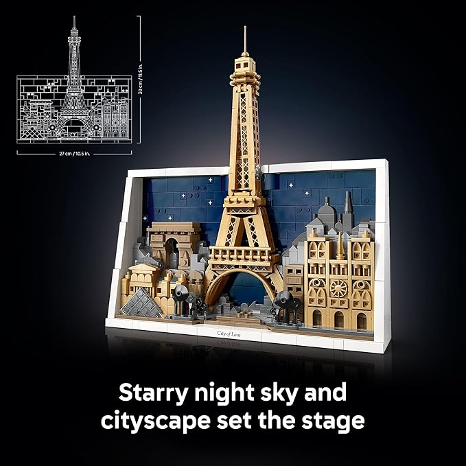 LEGO Architecture Paris – City of Love Building Set for Adults - DIY Office or Bedroom Decor for Women & Men, Ages 18+ - Buildable Frame to Hang or Stand for Display - Gift Idea for Birthdays - 21064