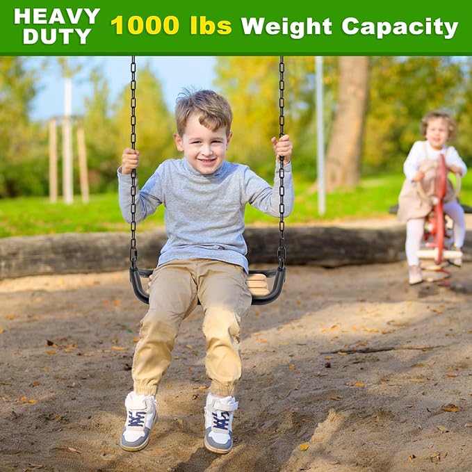 SELEWARE 2 Pack 80 Inch Hanging Swing Chain with 4 Carabiners, 1000LB Capacity Plastic Coated Hanging Chains, Hammock Hardware Kit for Swing, Hanging Chair, Punching Bags, Indoor Outdoor Gym (Black)