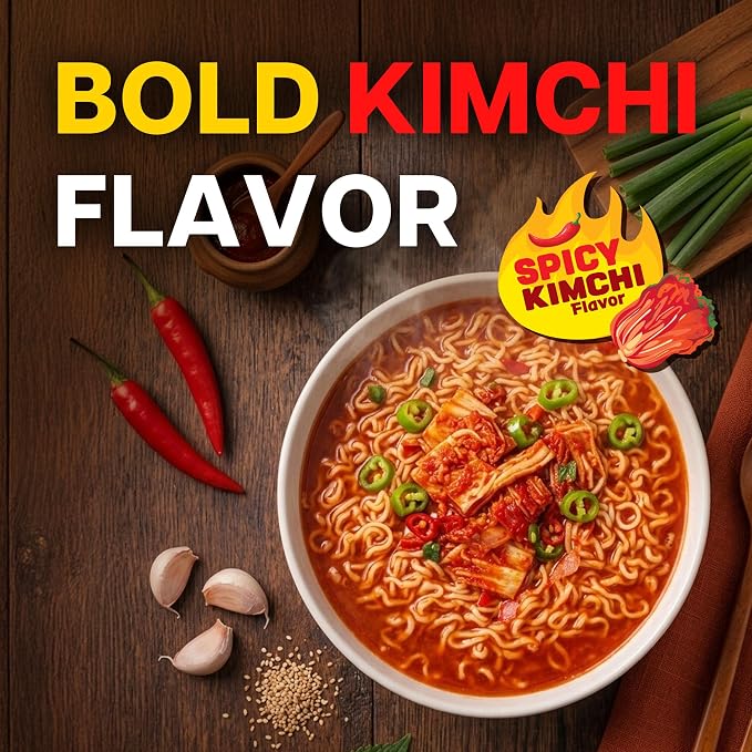 Nongshim Ramen Noodles, Gourmet Instant Ramen bowl, Premium Microwavable Noodle Soup, Kimchi, 3.03 Ounce (Pack of 12)