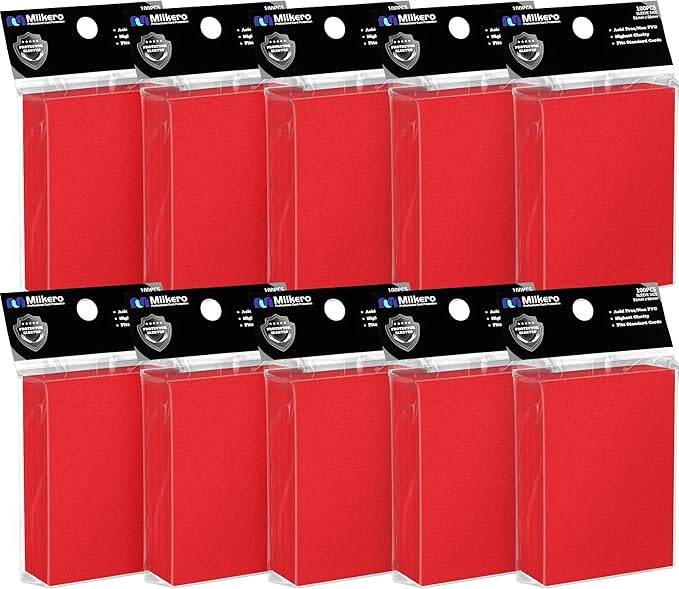 1000 Counts Red Card Sleeves, Matte Sleeve Deck Card Protectors, Trading Card Sleeves Fit for MTG, TCG and Sports Cards (Matte Red)