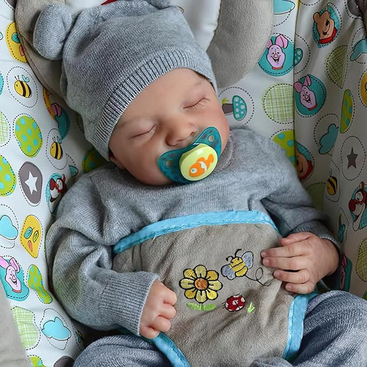 Realistic Reborn Baby Dolls Boy 17-Inch Realistic Baby Doll Soft Vinyl Lifelike Babe Newborn Babe Dolls Accessories for 3+ Years Old (Blue)