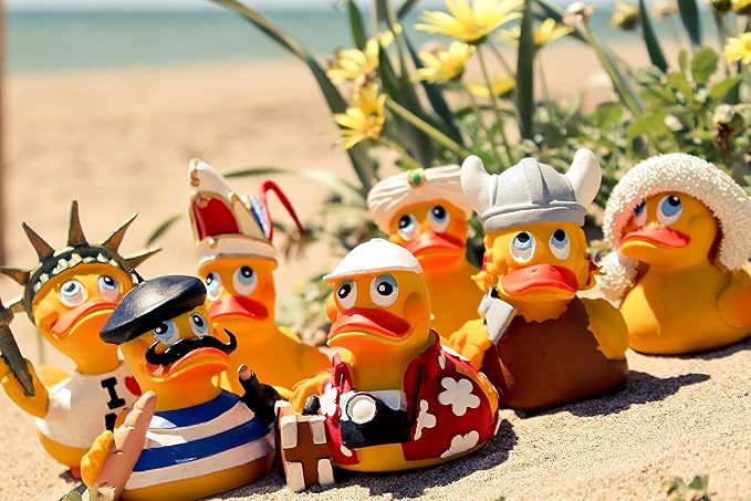 Skier Rubber Duck Bath Toy | All Natural, Organic, Eco Friendly, Squeaker | Lanco Brand | Imported from Barcelona, Spain