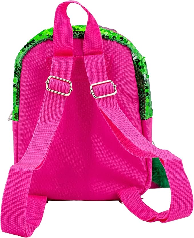 AI ACCESSORY INNOVATIONS Wicked 9” Micro Mini Backpack Purse Featuring Glinda & Elphaba 3D Character Patches, Shiney Sequins, & Pompom Dangle