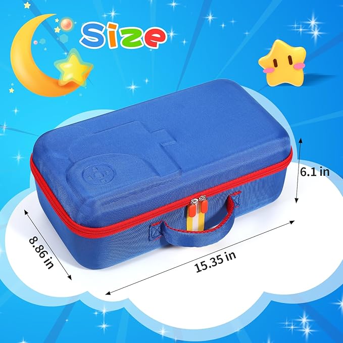 Hard Travel Case Compatible with Little Tikes for Story Dream Machine Books Starter Set, Protective Storage Case Container for Storytime Audio Play Real for Littles Character Collection (Blue, Large)