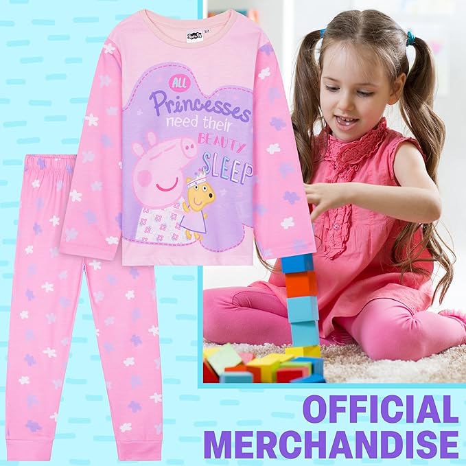 Get Trend 2 Pc Pajamas Set for Girls, Toddlers, PJs for Kids, Sleepwear with T Shirt, PJ Pants, for Girls