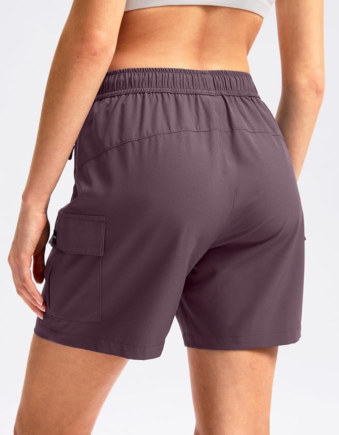SANTINY Women's 5''/ 7''/9'' Hiking Cargo Shorts Quick Dry Lightweight Summer Shorts for Women Athletic Golf Zipper Pockets