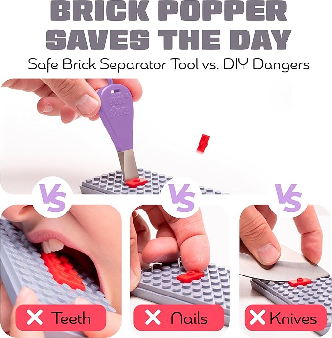 World's Fastest Brick Separator - Efficient Remover for Kids & Adults - Ages 6+ - Essential Tool (Purple)