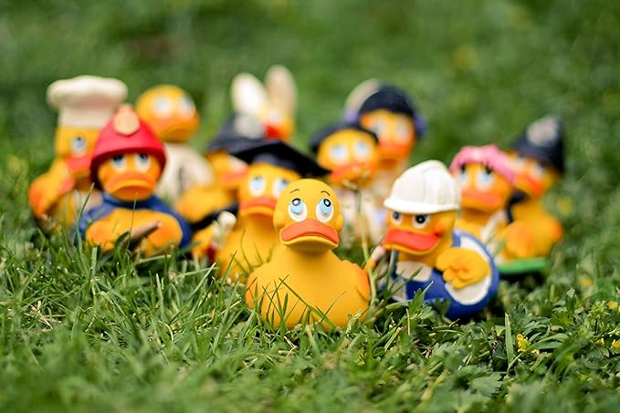 Skier Rubber Duck Bath Toy | All Natural, Organic, Eco Friendly, Squeaker | Lanco Brand | Imported from Barcelona, Spain