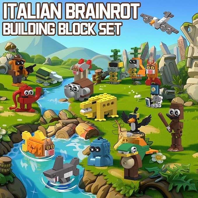 Italian Brain Rot Unique Cartoon Characters Building Blocks 17 in 1 Educational & Entertaining Gift Idea for Kids Teens & Adults