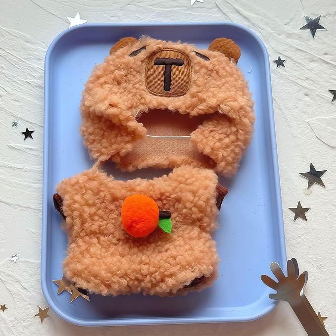 Cute Bear 17cm Doll Clothes, Cute Brown Bear Dolls Outfit Accessories Animal Style Outfits Halloween Doll Clothes Set