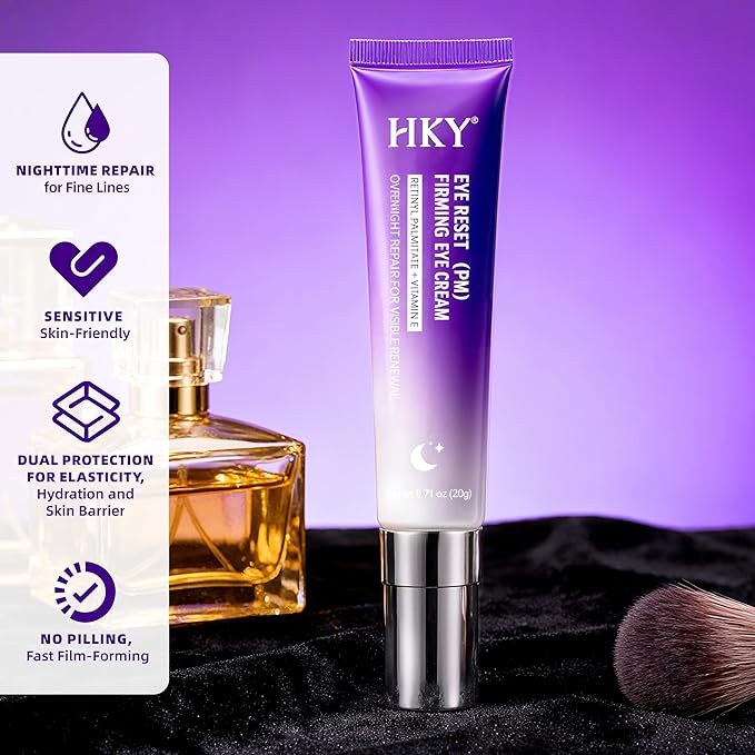 HKY Eye Cream, Under Eye Bags And Wrinkles Repair Cream Brightener, Anti Aging, Dark Circles Puffiness Under Eye Treatment With Retinol Serum & Vitamin E, Overnight Instant Firming