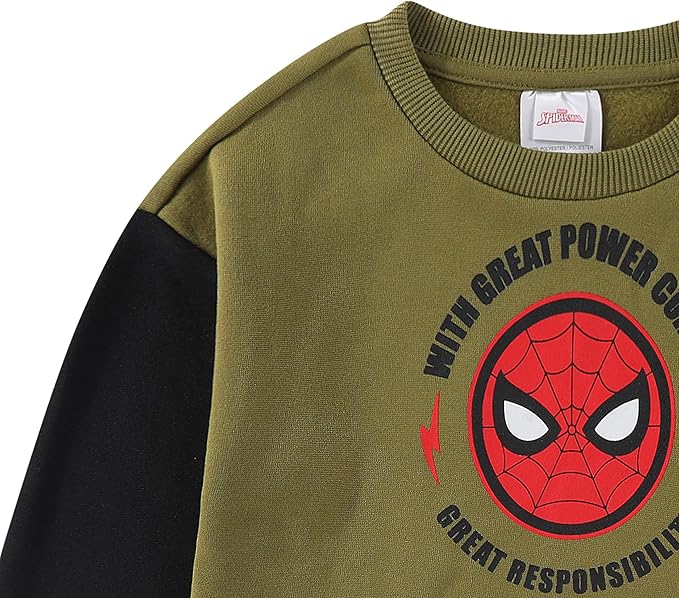 Marvel Spider-Man Boys 2 Piece Sweatshirt and Pant Sets for Toddlers and Big Kids
