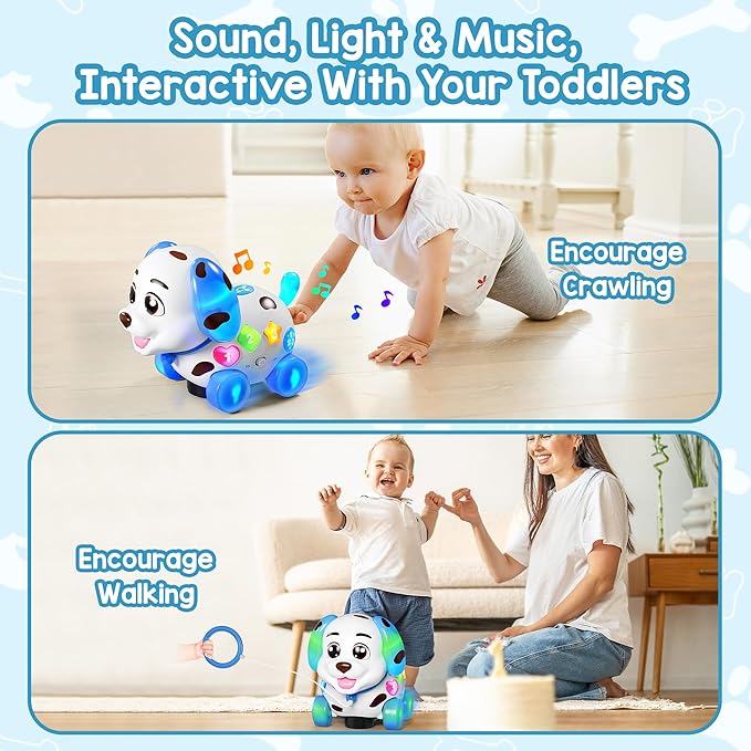 Musical Toys for 1 Year Old Boy Gifts, First 1st Birthday Girl Boy Gifts for 1 Year Old Boy Toy, Baby Toy 6-12-18 Months, Bilingual Learning Educational Puppy for 9 10 12 Months