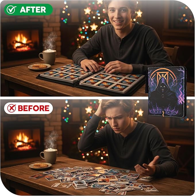 9 Pocket Card Binder for MTG/YGO/PTCG/Game Cards, Holds 720 Cards,Premium Card Collector Book for TCG Players,Toys Gifts for Kids-Purple
