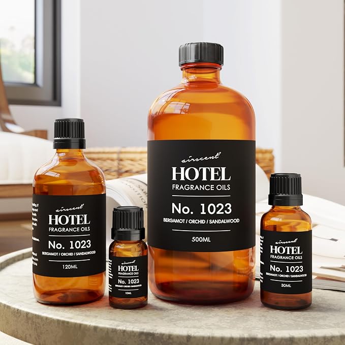 AirScent Hotel Diffuser Oil No. 1023 - Baccarat Hotel Inspired - 500 mL | Bergamot Orchid Sandalwood - Fragrance Oil for Ultrasonic and Waterless Diffusers and Crafting - 16.9 fl oz Bottle
