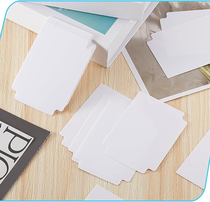 250 Pcs Trading Card Dividers Plastic Card Dividers, Frosted Separator with Tabs Standard Vertical Compatible with Games Sports TCG, 2.7 x 3.8 Inches (White)