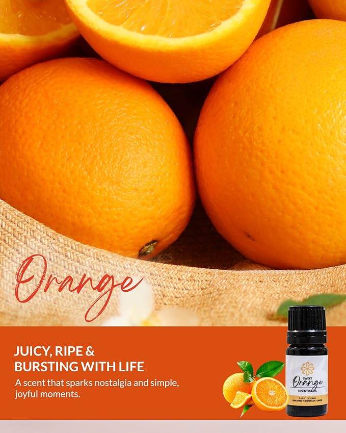 Essence Pearl Travel Case | Orange Essential Oil | Aromatherapy Nasal Diffuser & Essential Oil Carrying Case | Uplifting Citrus Scent | Travel-Friendly Kit | White Pod