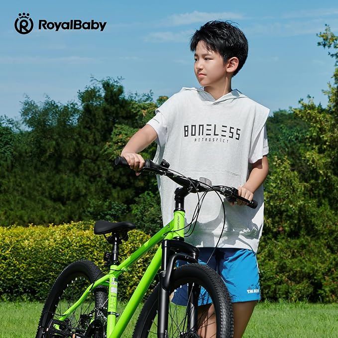 RoyalBaby Kids Mountain Bike for Boys and Girls, Ultra-Light Aluminum 20-26 Inch Wheel Bicycle for 6-14 Years Old Children, 7/21-Speeds Drivetrain