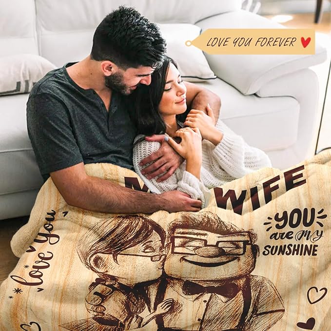 Anniversary Romantic Gifts for Women, To My Wife Blanket from Husband | Birthday Gifts for Wife - I Love You Gift for Her - Christmas Valentines Mothers Day Gift Ideas - Wife Blanket 50"x60"