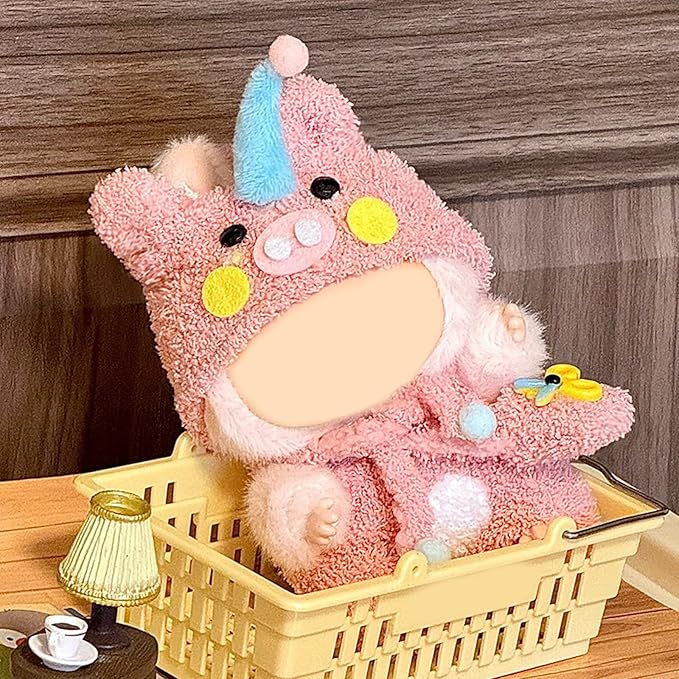 Clothes for Doll, 17cm Doll Clothes Set Suitable for Dolls Accessories - Pig Hat + Clothing + Mini Crossbody Bag (NO Doll),Piggy