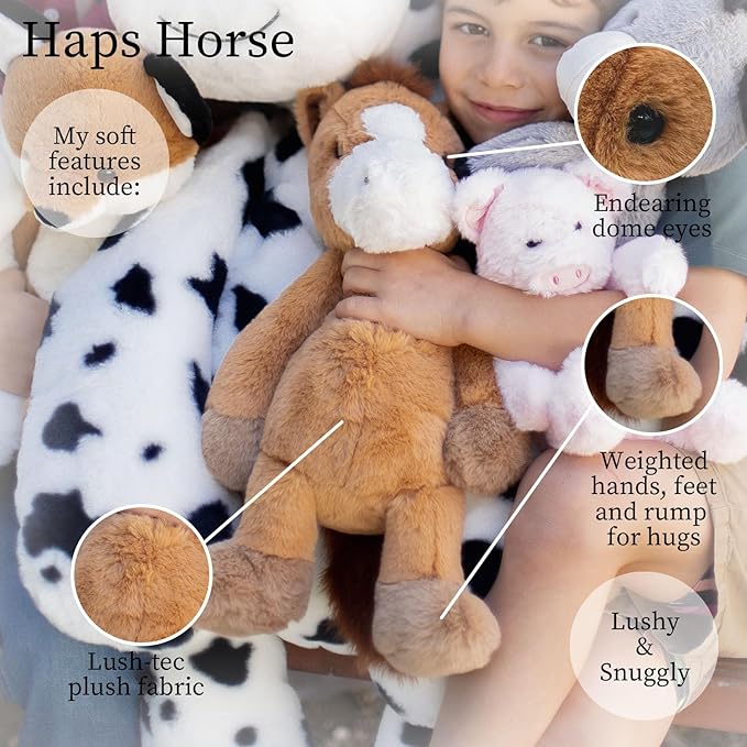 World's Softest Plush Haps Horse, Lushee, Large, 16" Stuffed Animal for Baby, Toddler, Kids, Adults - Horse Plush Toy-Adorable Toy Made from Kid-Friendly, Quality Materials