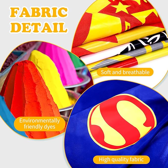 InPoTo Superhero Capes for Kids,Hero Capes and Masks Fit for 4-12years old boy and girls Dress up and Holiday Costumes.