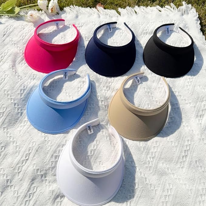 2 Pack Sun Visor Hats Women Men Clip On Wide Brim Visors Hat Outdoor Sports Golf Beach Travel Tennis Caps