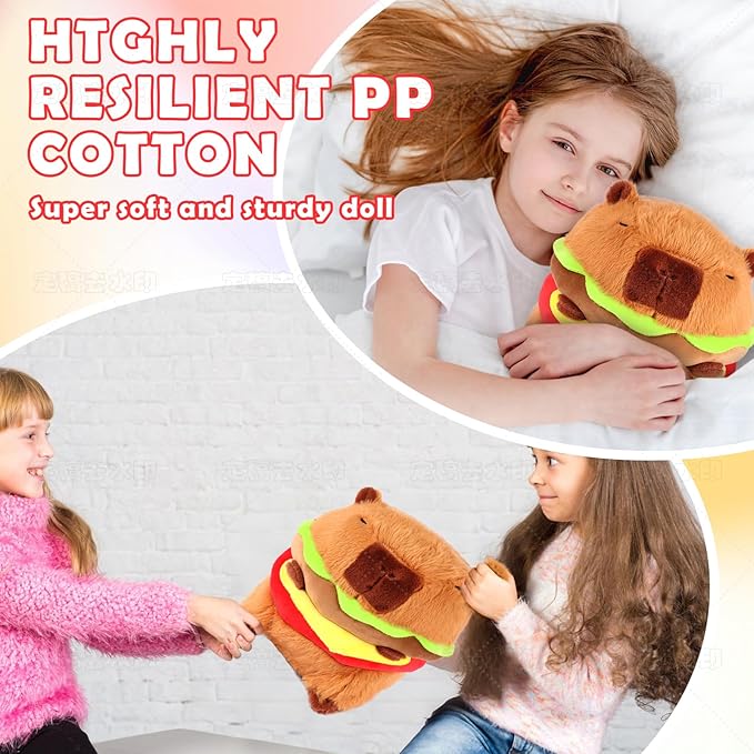 Cute Capybara Plush Toy 13.8 inch, Soft Capybara Stuffed Animal Plushies Pillow Birthday Gift for Kids