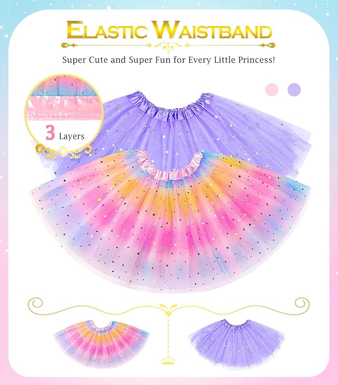 Kids Princess Dress Up Clothes for Little Girls, BIBUTY Pretend Play & Dress Up Princess Costume Set with Princess Shoes Tutu Fairy Wing for Little Girls, Princess Toy Gift for 3-6 Toddler Little Girl