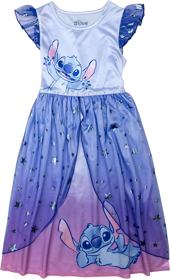 Disney Girls' Princess Dress Nightgown, Fantasy Gown, Soft & Cute Pajamas for Kids