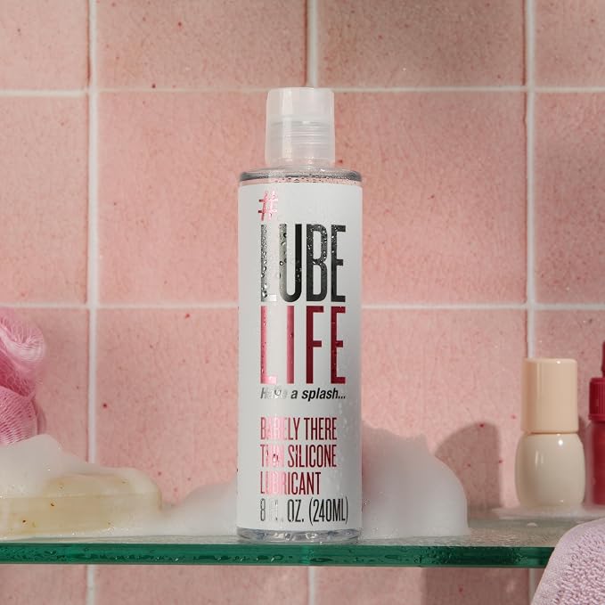 LUBELIFE Barely There Thin Silicone-Based Lubricant, Long Lasting, Water Resistant, Personal Lubricant for Men, Women and Couples, 8 Oz
