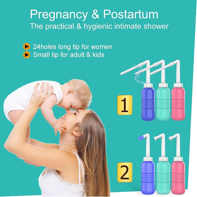 Peri Bottle for Postpartum Care Upside Down Bottle for Perineal Cleansing and Recovery Postpartum Essential Vaginal Douche Intimate Wash for Women,Portable Travel Bidet Sprayer for Women