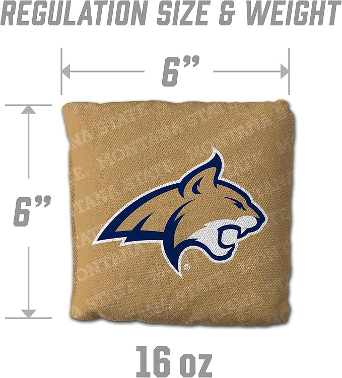 YouTheFan Officially-Licensed NCAA Set of 4 Cornhole Bags - All Weather Regulation 6” x 6” Size - 16oz Weight - Designed in USA