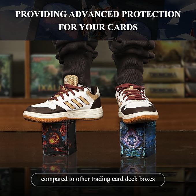 Card Deck Box for MTG Card Storage Box Holds 100 Plus Single Sleeved Cards with Trading Cards Games TCG Yugioh etc. (Purple)